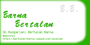 barna bertalan business card